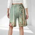 thumbnail image 3 of Hvot&aat Women's Casual Bermuda Shorts Printed Home Shorts With Elastic Waistband Drawstring And Side Pockets, 3 of 5