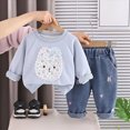 thumbnail image 2 of KPOPLK 2 Piece Girl Clothes Girls Long Sleeve Sweatshirt Pullover Tops + Joggers Pants Fall and Winter Outfit Set Size 3-4 Years, 2 of 9