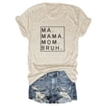thumbnail image 1 of Camiseta holgada de manga corta con estampado de letras MA Mama Mom Bruh: estampado de letras moderno, cómoda y casual., 1 of 3