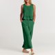 thumbnail image 1 of Chaleco Conjunto de pantalones de 2 piezas para mujer Traje informal de vacaciones de cintura alta de algodón (verde retro L) Kuymtek verde retro T L para Mujer, 1 of 6