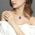 thumbnail image 5 of Uloveido Natural Amethyst Apple Necklace Purple Crystal Apple Fruit Statement Necklace Gifts for Women Christmas Eve Xmas Y4029, 5 of 6