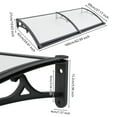 thumbnail image 5 of Grey & Clear Aluminum Door Awning - 62" Wall Mounted Rain Canopy with Drainage System, 187lb Capacity, 5 of 15