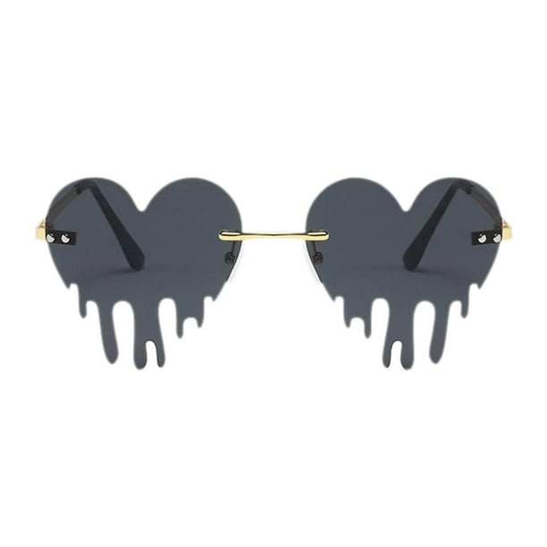 Gafas de sol de corazón Sunnimix para mujer coloridas gris