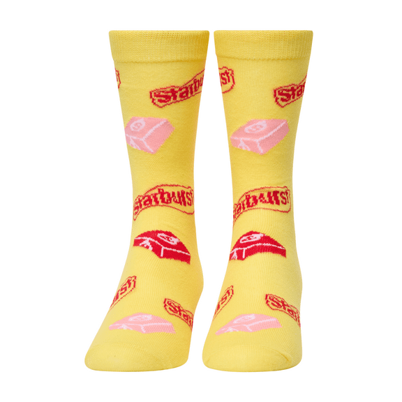 Crazy Socks – Starburst Unisex Crew Socks Large – Fun Colorful Candy Graphic, Comfortable All-Day