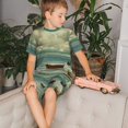 thumbnail image 4 of Fotbe Serene Coastal Blue Sky Pijama Estampada de 2 Piezas para Niños – Ropa de Dormir de Manga Corta Cómoda para Niños y Niñas, Camiseta y Shorts de Algodón-Medium, 4 of 6