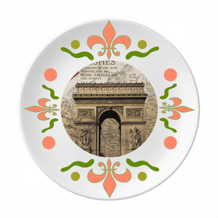 

Arch Of Triumphal Best Paris Flower Ceramics Plate Tableware Dinner Dish