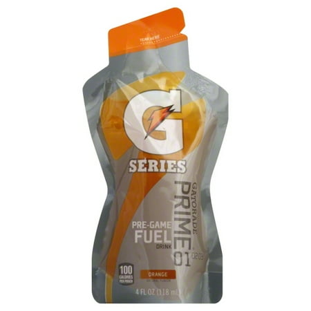 Gatorade Prime Orange Sports Fuel Drink 4.0 Fluid Ounce Plastic Pouch
