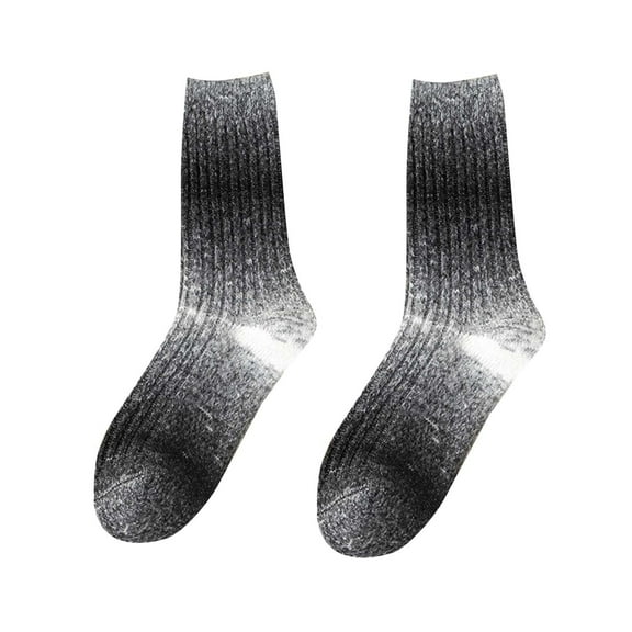 WREESH Unisex Casual Thick Warm Wool Women's Socks, Mid-Tube Floor Sleep Socks Crew Socks Black