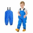 thumbnail image 2 of AUNVITO Kids Waterproof Overalls Rain Pants All-Season Lightweight Suspenders Outdoor Long Pants, 2 of 6