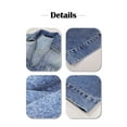 thumbnail image 2 of PAOLA RIBONI Women Denim Dress Summer Loose V Neck Short Sleeve Collared Mini Vintage Casual Jean Dresses with Pockets, 2 of 8