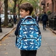 thumbnail image 4 of Jeiento Shark School Backpack for Boys 8-10 Blue Bookbags Multi Pockets 17 Inch Travel Rucksack Large Capacity School Knapsack with Zipper, 4 of 7