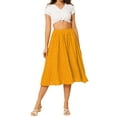 thumbnail image 2 of MODA NOVA Juniors Polka Dots Elastic Waist Flowy A-Line Midi Pleated Skirt, 2 of 6