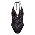 thumbnail image 5 of No Boundaries Women's Wild Flower Plunging Keyhole One Piece, Sizes XXS-XXL, 5 of 5
