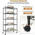 thumbnail image 7 of Heavy Duty 5-Shelf Shelving Unit,1250 lb. Total Capacity,29" D x 14"W x 61" H,Black, 7 of 7
