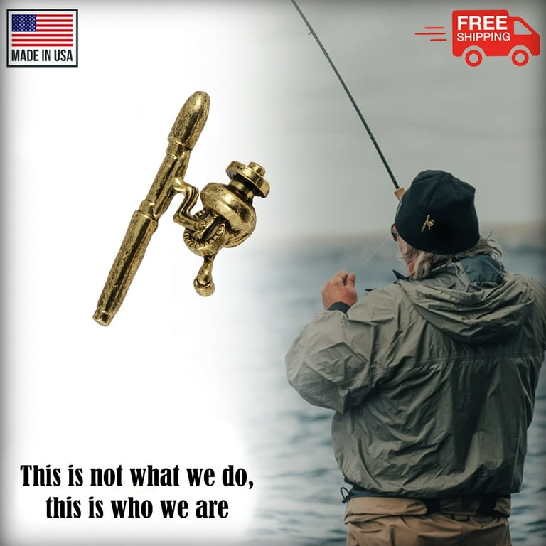 Spinning Rod and Reel, Fishing Rod, Gold Plated, Hat, Lapel, Brooch, Pin,  Pins, Made in USA, Over 200 Fishing Designs Available, Creative Pewter