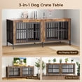 thumbnail image 4 of Ironovahome 78" Dog Crate Furniture for 2 Large Dogs with Sturdy Removable Divider and Double Doors, XXL Extra Large Indoor Dog Kennel, Thick Heavy Duty Wooden Dog Cage, Brown, 4 of 8