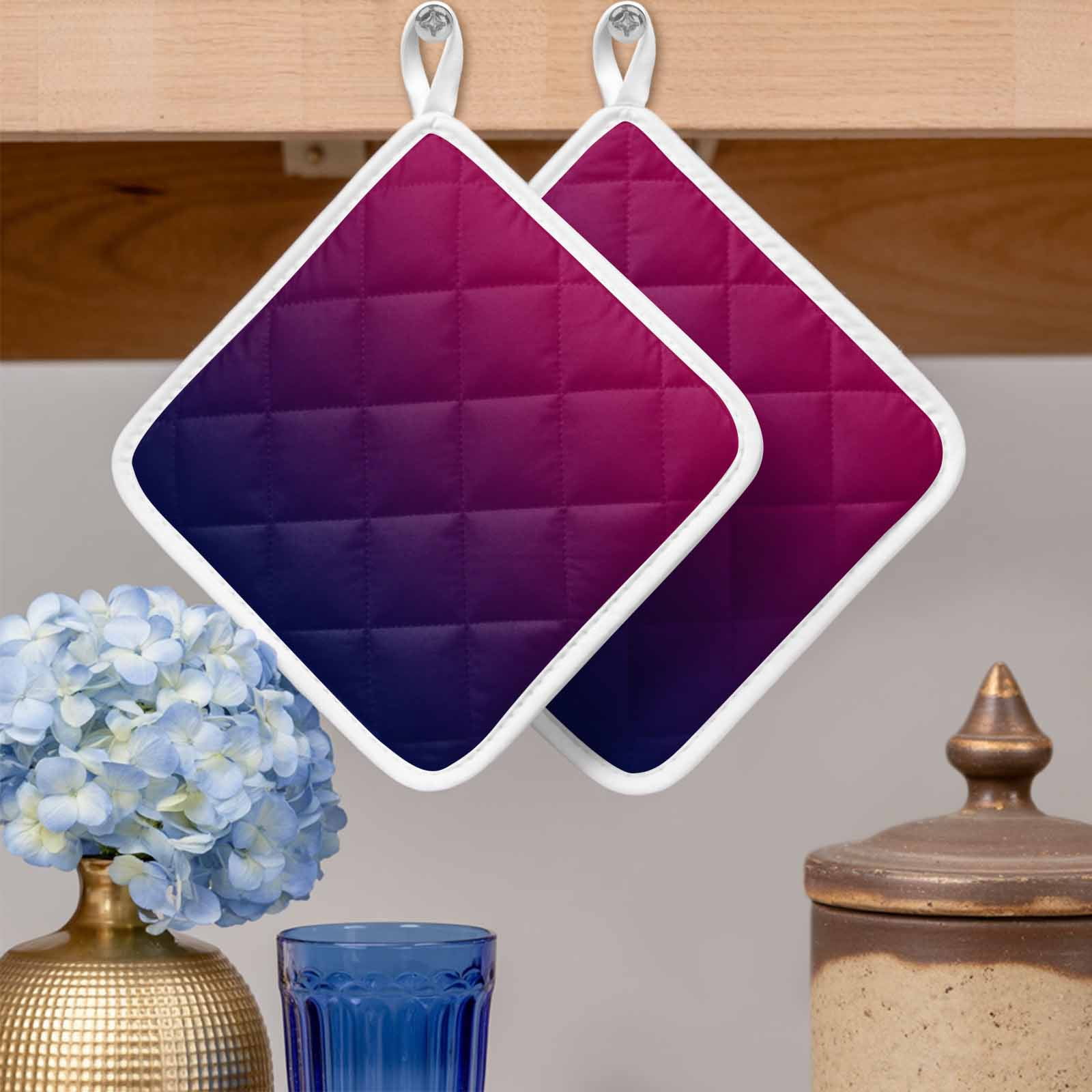 Red Black Ombre Pot Holders for Kitchen Heatproof Potholder, 5 Pack Modern Abstract Art Aesthetics Hot Pads Multipurpose Oven Pads Cloth Potholders Trivet for Cooking Baking