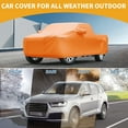 thumbnail image 2 of Unique Bargains Car Cover Waterproof All Weather Automotive Outdoor Anti-UV Sun Rain Protection Full Exterior Cover for Honda Ridgeline 210D-PU Orange with Reflective Strips, 2 of 5