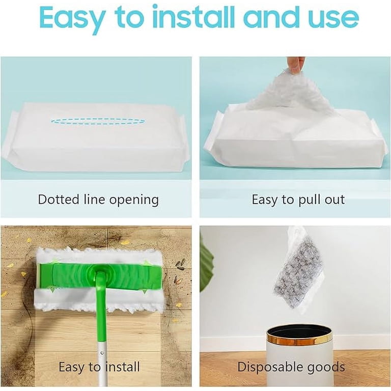Heavy Duty Dry Sweeping Cloths For Swiffer Sweeper - 30 Count, Microfiber Disposable Pads For Floors & Pet Hair