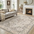 thumbnail image 3 of UERMEI 9'x12' Washable Area Rugs for Living Room, Vintage Floral Boho Printed Carpet, Non Slip Indoor Large Rugs for Bedroom Home Decor Carpets, Beige Brown, 3 of 12
