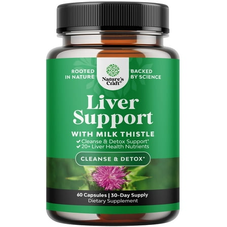 Natures Craft Liver Cleanse Supplement with Milk Thistle - 60ct
