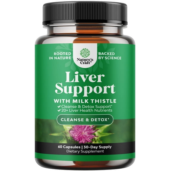 Natures Craft Liver Cleanse Supplement with Milk Thistle - 60ct