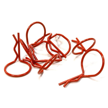 Integy RC Toy Model Hop-ups C26247RED Color Bent-Up Body Clips (8) for 1/10 Scale RC Cars & Trucks