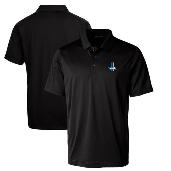 Men's Cutter & Buck Black Detroit Lions Throwback Logo Big & Tall Prospect Textured Stretch Polo