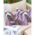 thumbnail image 4 of Waterproof Outdoor Throw Pillows with Inserts 12"x20" Set of 2, Purple Tropical Leaves Soft Decorative Pillowcases for Couch Bedroom, Simple Watercolor Palm Plants Pillow Covers for Sofa Living Room, 4 of 8