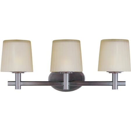 Dusty Citrine Glass Maxim Lighting Finesse - Three Light Bath Vanity, Oil Rubbed Bronze Finish with Dusty White Glass ()
