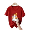 thumbnail image 5 of 1-2 Years Girl Halloween Short Sleeved Top Halloween T-Shirt Party Gift Spooky Season Daily Casual, 5 of 5