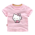 thumbnail image 2 of Hello Kitty-Camiseta de algodón con cuello redondo para niña, ropa deportiva informal de manga corta con estampado de dibujos animados para bebé, Top, 2 of 4