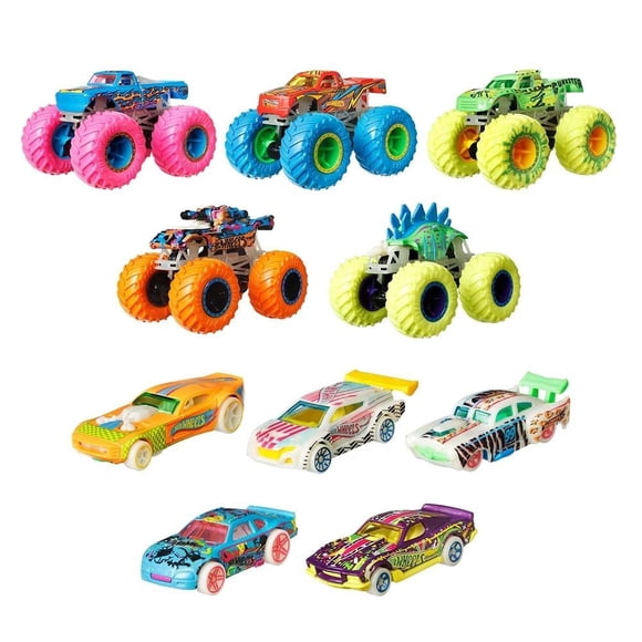 Vehículo de Juguete Hot Wheels Monster Trucks Glow in the Dark Multipack