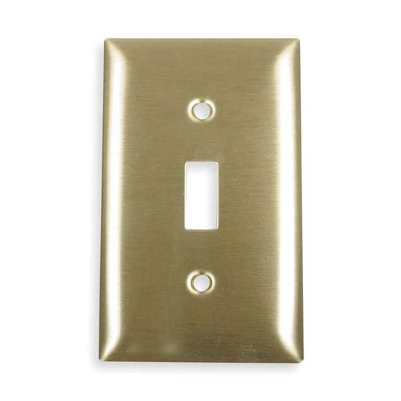 Toggle Switch Wall Plates, Number of Gangs: 1 Brass, Brushed Finish, Brass