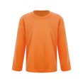 thumbnail image 3 of Zaldita Kids Boys and Girls Solid Color Warm Underwear Top Basic Long Sleeves Round Neck Thermal Tops Orange 140, 3 of 7