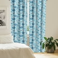 thumbnail image 2 of Ambesonne Whale Curtains, Happy Underwater Life, Pair of 28"x95", Pale Blue Navy Blue, 2 of 5