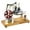 Silver, variant on Htovila Stirling Engine Kit Hot Air Motor Model Physical Dual Engine Generator Model with Flywheel Design Science Experiment Wooden Base DIY Education for Teacher Adults School Office Decor