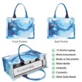thumbnail image 2 of Large Capacity Tote Bag,Blue Marble Pattern Handbag Fashion Luxury Tote Bag,15.7"x13"x 5.1" Inches,Laptop Compatible, 2 of 6