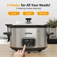 thumbnail image 4 of Heynemo 4QT Programmable Slow Cooker with Locking Lid, Removable Ceramic Pot, 3 Heating Settings & Timer, Dishwasher-Safe, Stainless Steel, 4 of 9