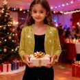 thumbnail image 7 of YOUYEDIAN Teen Girls Sequin Cardigan Jackets Kids Open Front Sparkly Long Sleeve Crop Tops Shiny Bling Dressy Casual Holiday Party Outfits (Yellow, 9-10 Years), 7 of 7