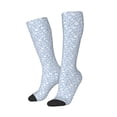 thumbnail image 2 of Haiem Gray White Floral Socks, Funny Novelty Crazy Design Cotton Socks Sports Socks Knee High Socks For Men, Women,1Pairs - Gift For Working Friends, 2 of 9