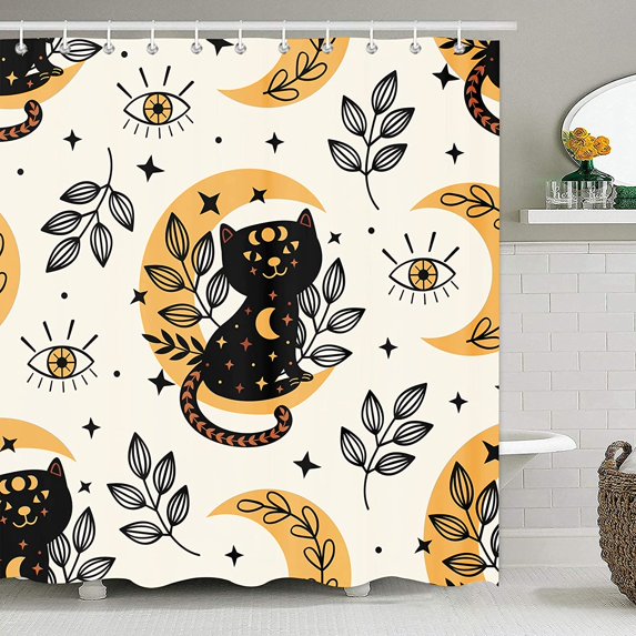 Nautical Octopus Shower Curtain Ocean Animal Sailboat Ship Sea Wave Bathroom Window Decor Set with Hooks Waterproof Polyester Fabric Machine Washable 72x72 inch