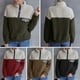 thumbnail image 4 of Sudadera con capucha de lana para mujer, cuello alto, cuello alto, cálido y esponjoso, sudaderas con Abanopi Negro/Medio, 4 of 7