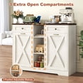 thumbnail image 6 of ANPOO Farmhouse Double Tilt-Out Trash Cabinet with Charging Station, 2×10 Gallon Hidden Storage, Drawers & Adjustable Shelves for Kitchen & Dining Room, 6 of 7