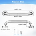 thumbnail image 4 of 1-Pack Barra de agarre antideslizante de 12 pulgadas, manija de ducha de seguridad de acero inoxidable para inodoro/asistencia para ancianos en el baño [Cromo], 4 of 7