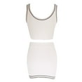 thumbnail image 5 of Skirt Set Knitted Color Block Tennis Skirt and Texture Outdoor Sports Suit Womens Summer Outfits White M, 5 of 5