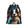 thumbnail image 3 of Fuzoiu Playful Smile Cute Dog Print Canvas Backpack,Lightweight Travel Daypack,School Backpack Purse for Women Men, Casual Aesthetic Backpack, 3 of 5