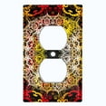 thumbnail image 2 of Metal Light Switch Plate Cover Colorful Black Mandala Circle TilePattern MDL008, 2 of 13