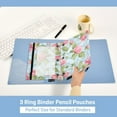thumbnail image 5 of 2 Pack Pencil Pouch for 3 Ring Binder Smooth Zipper Folders with Pockets Clear Window Pencil Case Rose and Leaves, 5 of 6