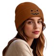 thumbnail image 2 of PureCasa Beanies Hat for Women Halloween Pumpkin Embroidered Knitted Beanie Hat Winter Thick Warm Soft Cute Hat for Halloween, 2 of 7